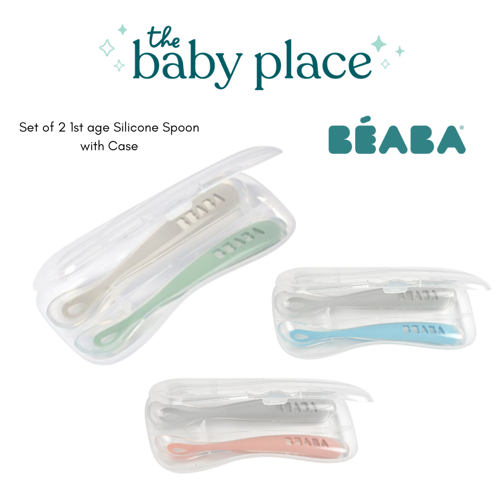 Beaba 1st Age Silicone Spoon Travel Twin Set (with case) | Shopee Malaysia