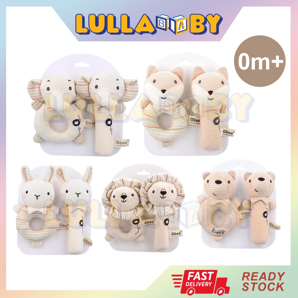 🔥READY STOCK🔥2pcs Set Rattle Toys Baby Early Education Toys Cute Animal ...