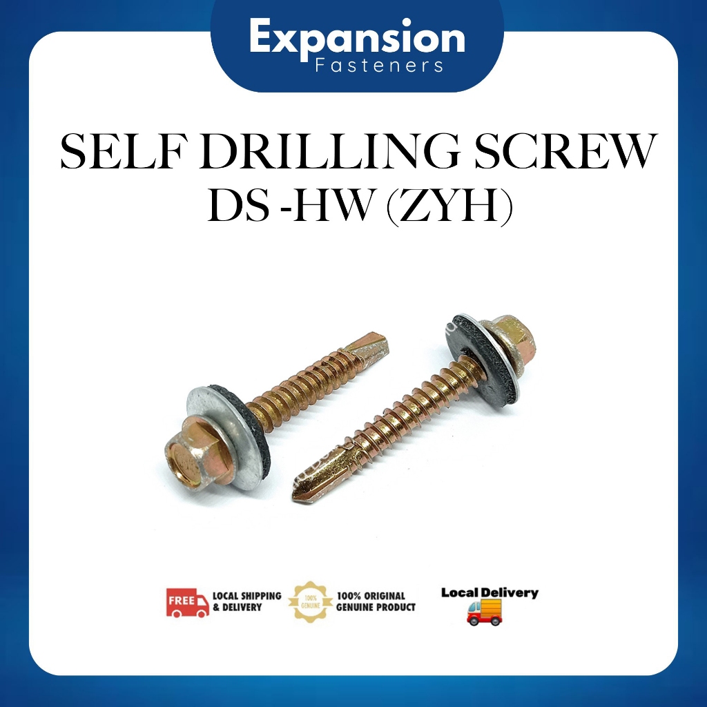 Self Drilling Screw Skru Besi Ds Hw Hexagon Head With Bonded Washer