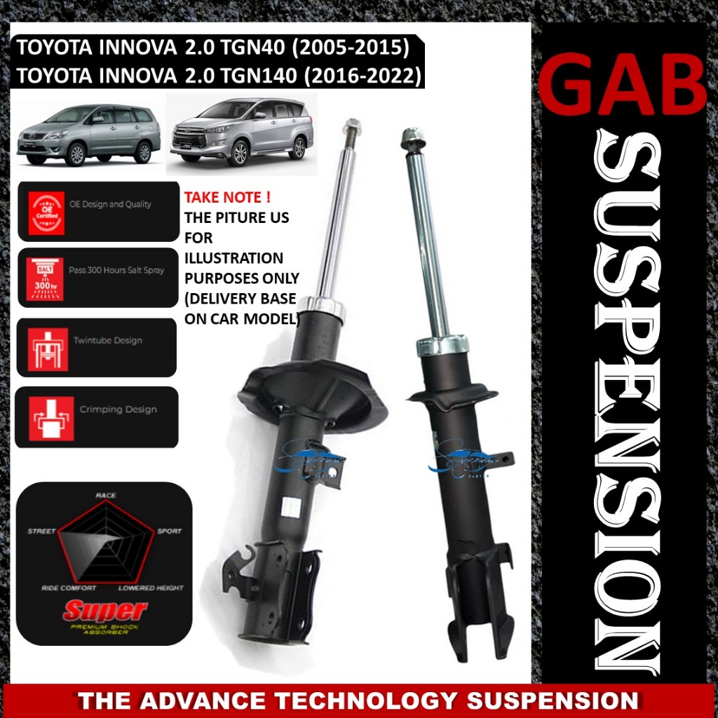 ORIGINAL SET GAB SUPER FRONT ABSORBER / REAR ABSORBER -TOYOTA INNOVA 2. ...