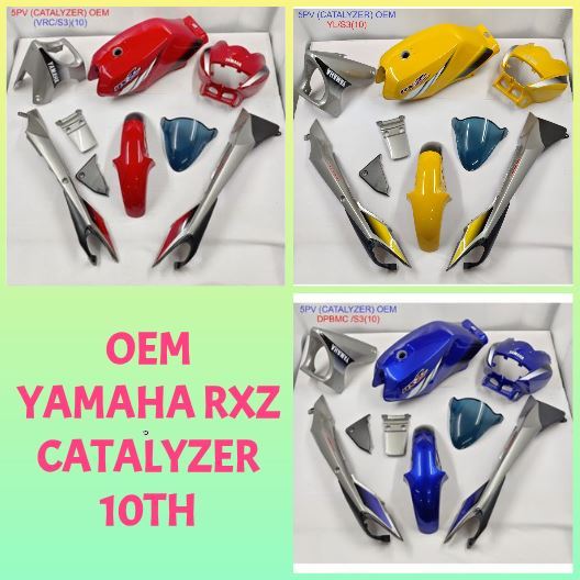 YAMAHA RXZ CATALYZER (10TH) 5PV BODY COVER SET WITH FUEL TANK STICKER ...