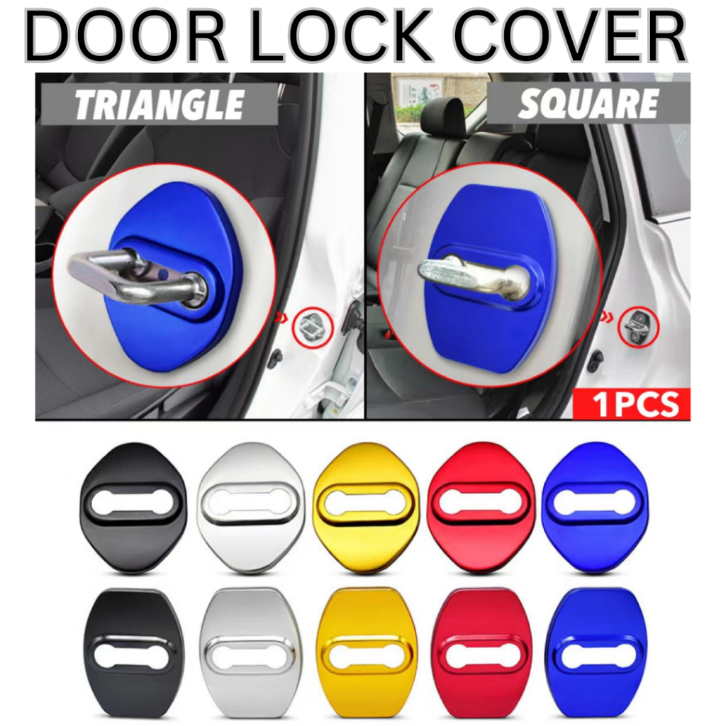 CAR DOOR LOCK COVER Protector Buckle Stainless Steel Car Door Penutup ...