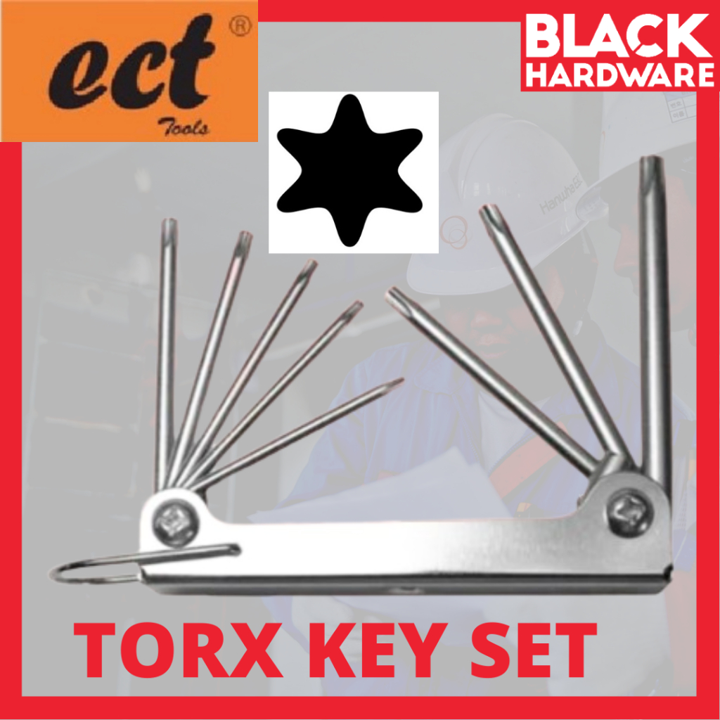 HemBorta 8pc Folding Torx Key Set – Anti Tamper Star Allen Keys, CRV Steel, HB2005