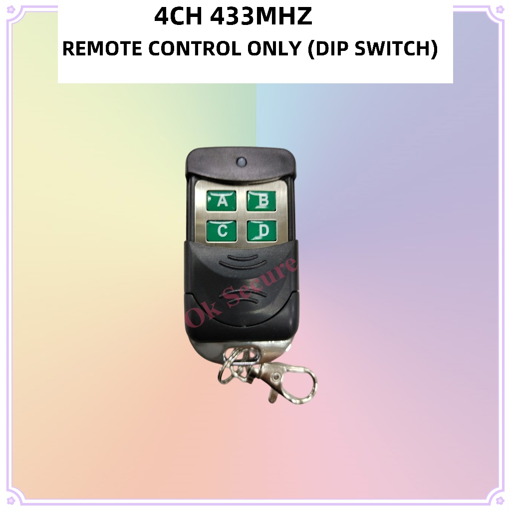Autogate 4 Channel Remote Control 433Mhz DIP Switch (Battery included ...