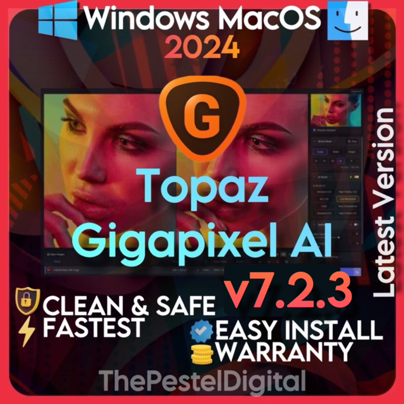 Topaz AI Gigapixel Full Version v7 Lifetime Windows 2024