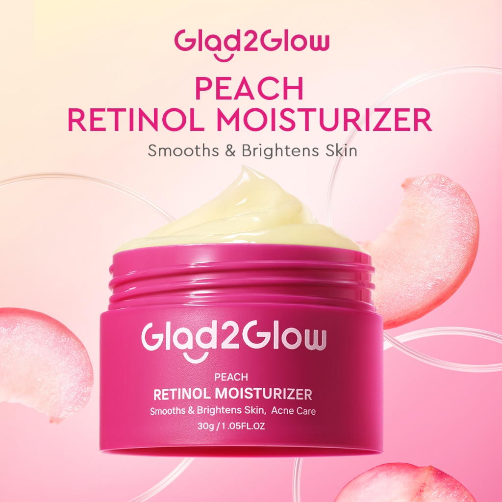 Glad2Glow Peach Retinol Moisturizer Day Night Face Cream Anti Aging ...