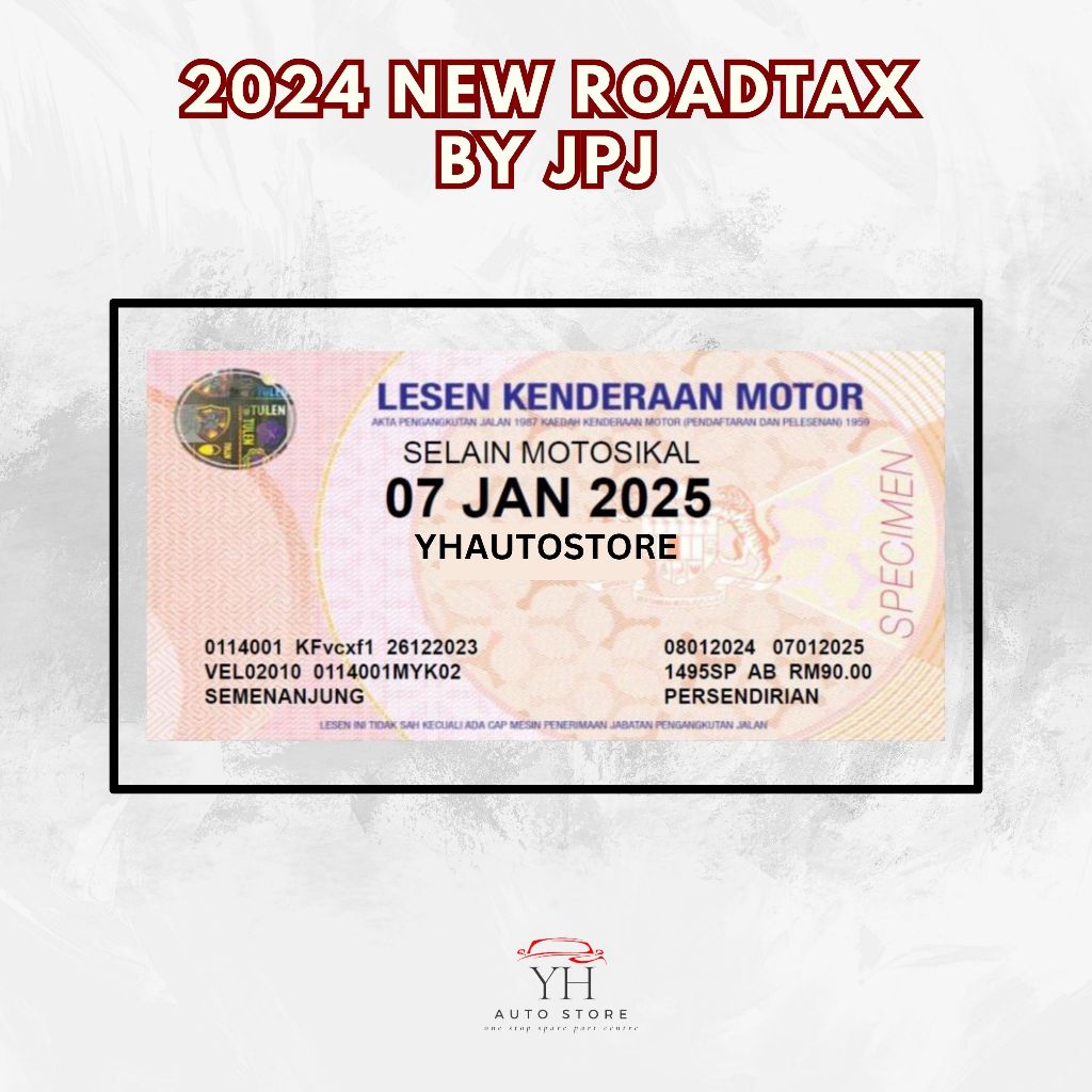 Small Roadtax Holder 2024 Acrylic Roadtax Holder Car Pelekat Roadtax ...