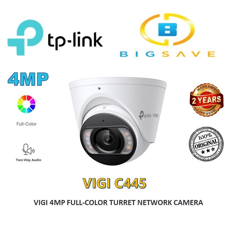 TP-LINK 4MP VIGI C445 FULL-COLOR TURRET NETWORK CAMERA | Shopee Malaysia