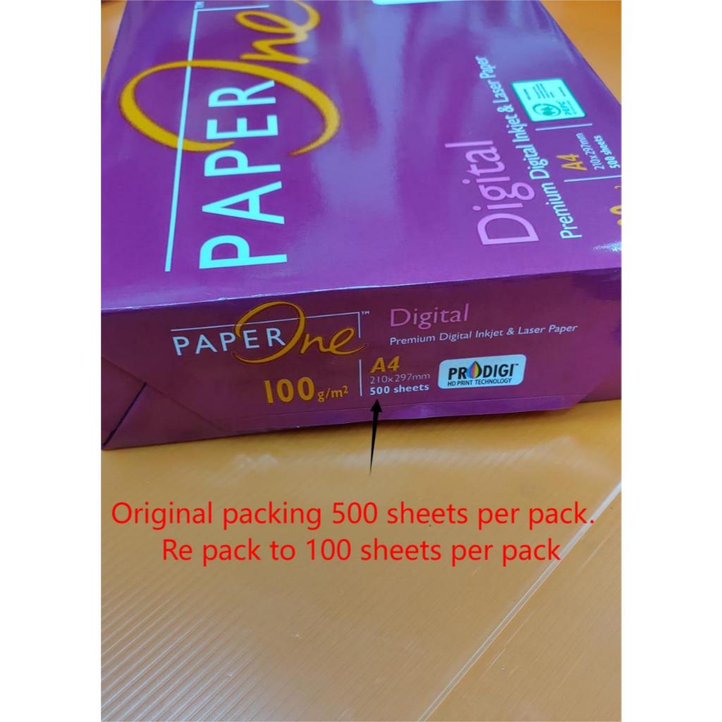 PAPER ONE PREMIUM DIGITAL INKJET & LASER PAPER 100'SHEETS/PACK | Shopee ...