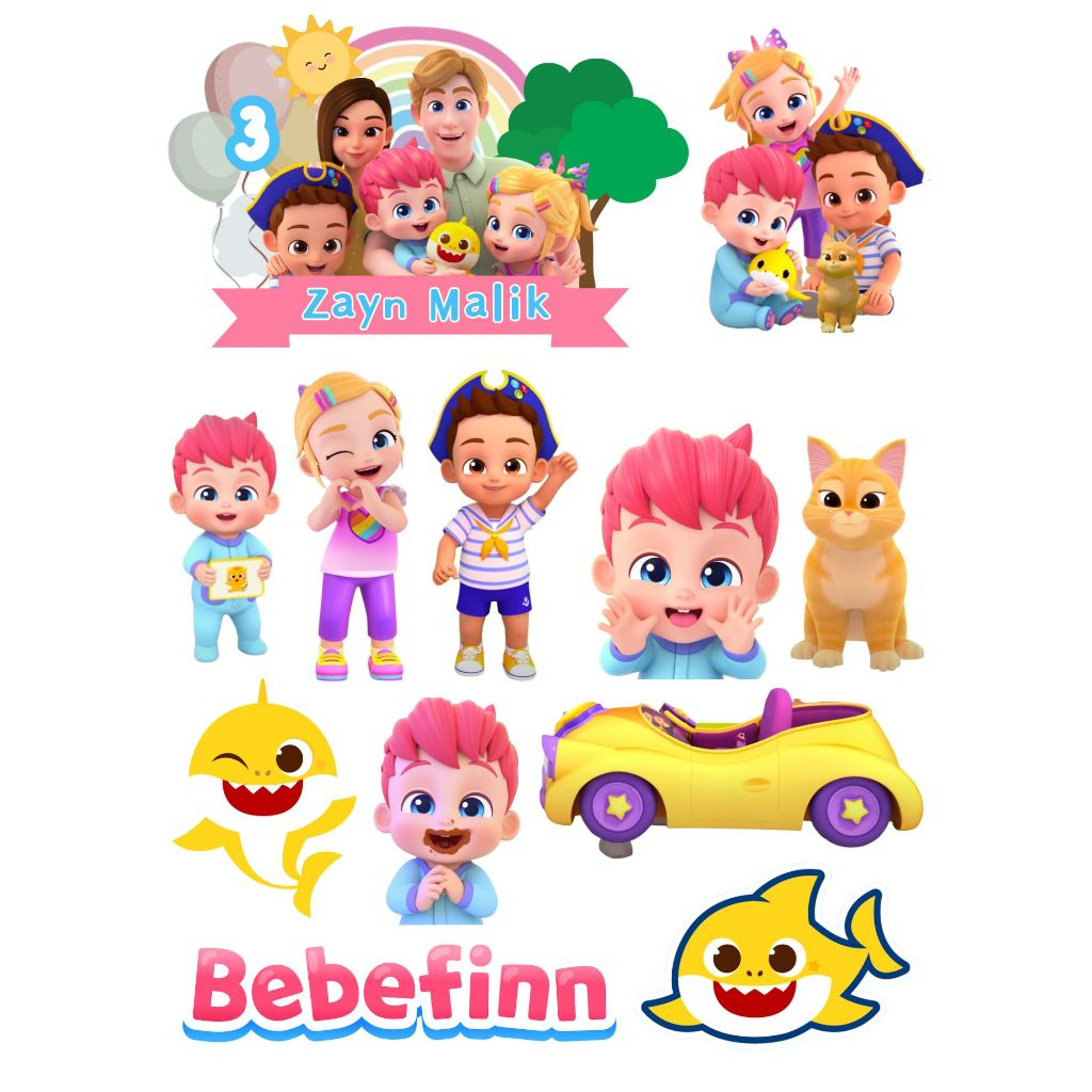 Pinkfong Bebefinn Custom Topper Birthday Cake | Shopee Malaysia