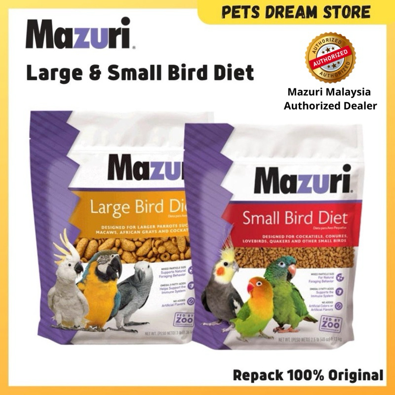 MAZURI Small Bird Diet Large Bird Repack Bird food Parrot food