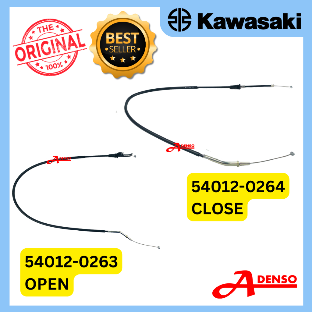 KLX250 '11-22 CABLE THROTTLE OPEN & CLOSE (KAWASAKI100%ORIGINAL) OPEN ...