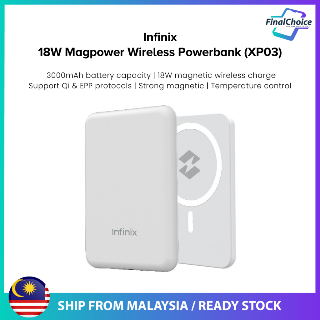 Infinix Magpower 18W 3000mAh Wireless Magnetic Power Bank (XP03 ...