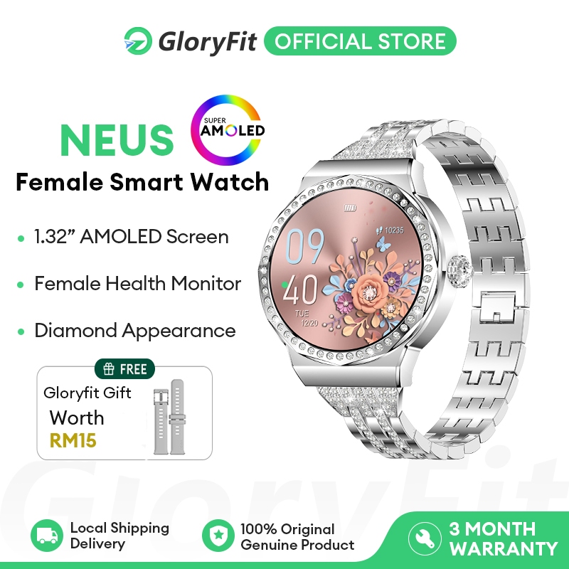 GloryFit Venus Diamond Smart Watch AMOLED Blood Pressure Health Monitor Sport Fitness Band SmartWatch For Women Fashion