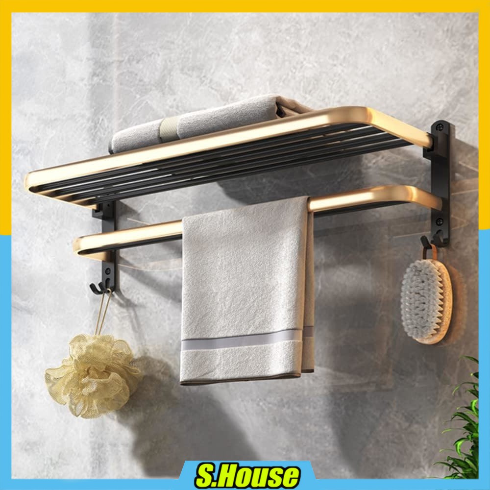 Rotatable Towel Hanger Rack Wall Mounted Stainless Steel Bathroom Rak ...