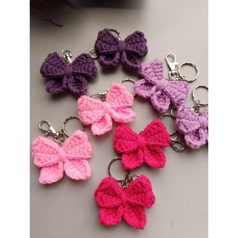 Ribbon Crochet keychain/Keychain Crochet | Shopee Malaysia