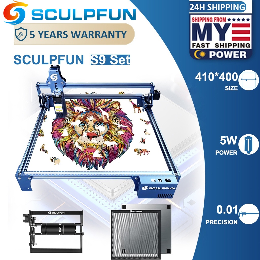 SCULPFUN S9 Laser Engraving Machine 5W Laser Engraver With Extension ...