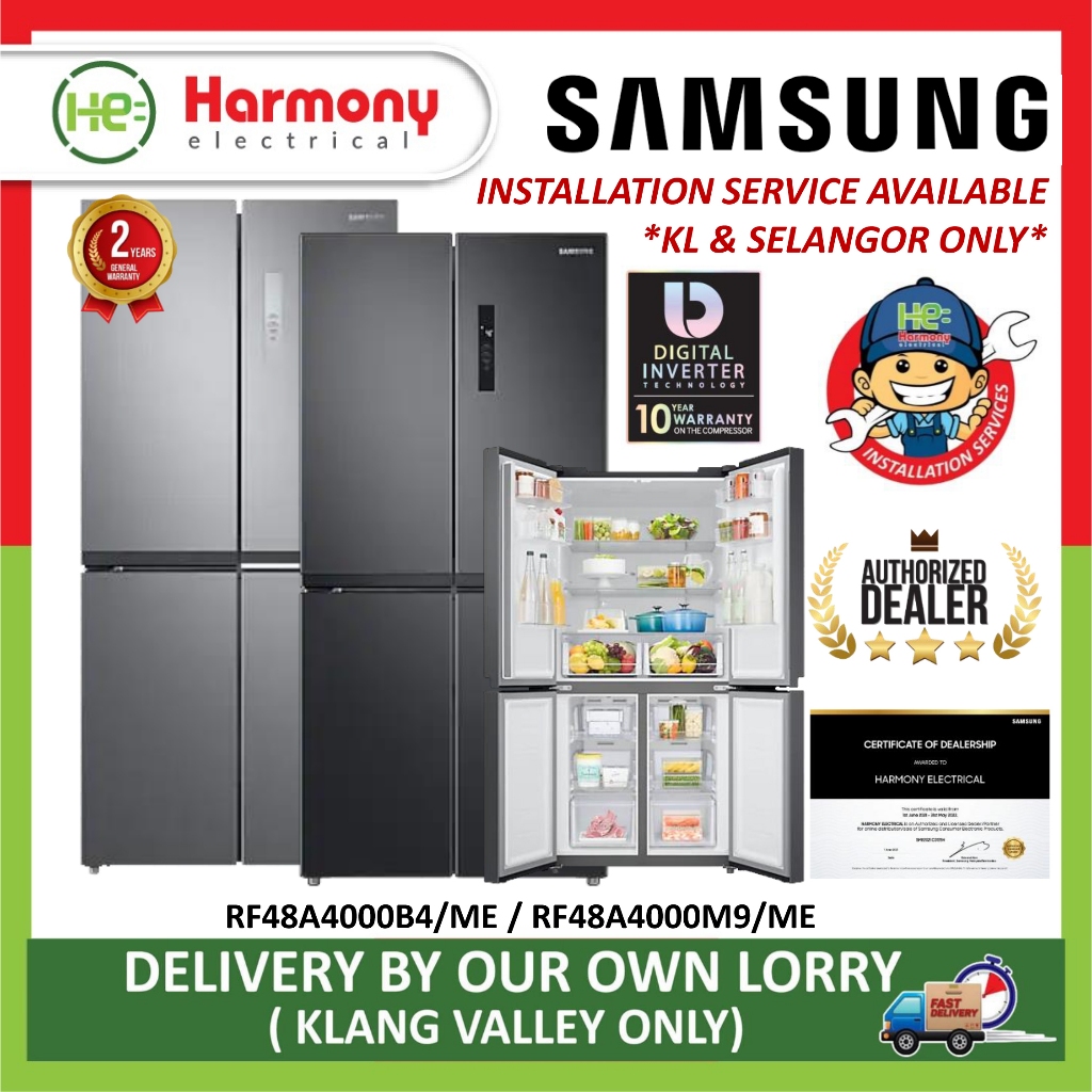 SALE (FREE DELIVERY + INSTALL KL) SAMSUNG RF48A4000B4/ME 4 Door Fridge