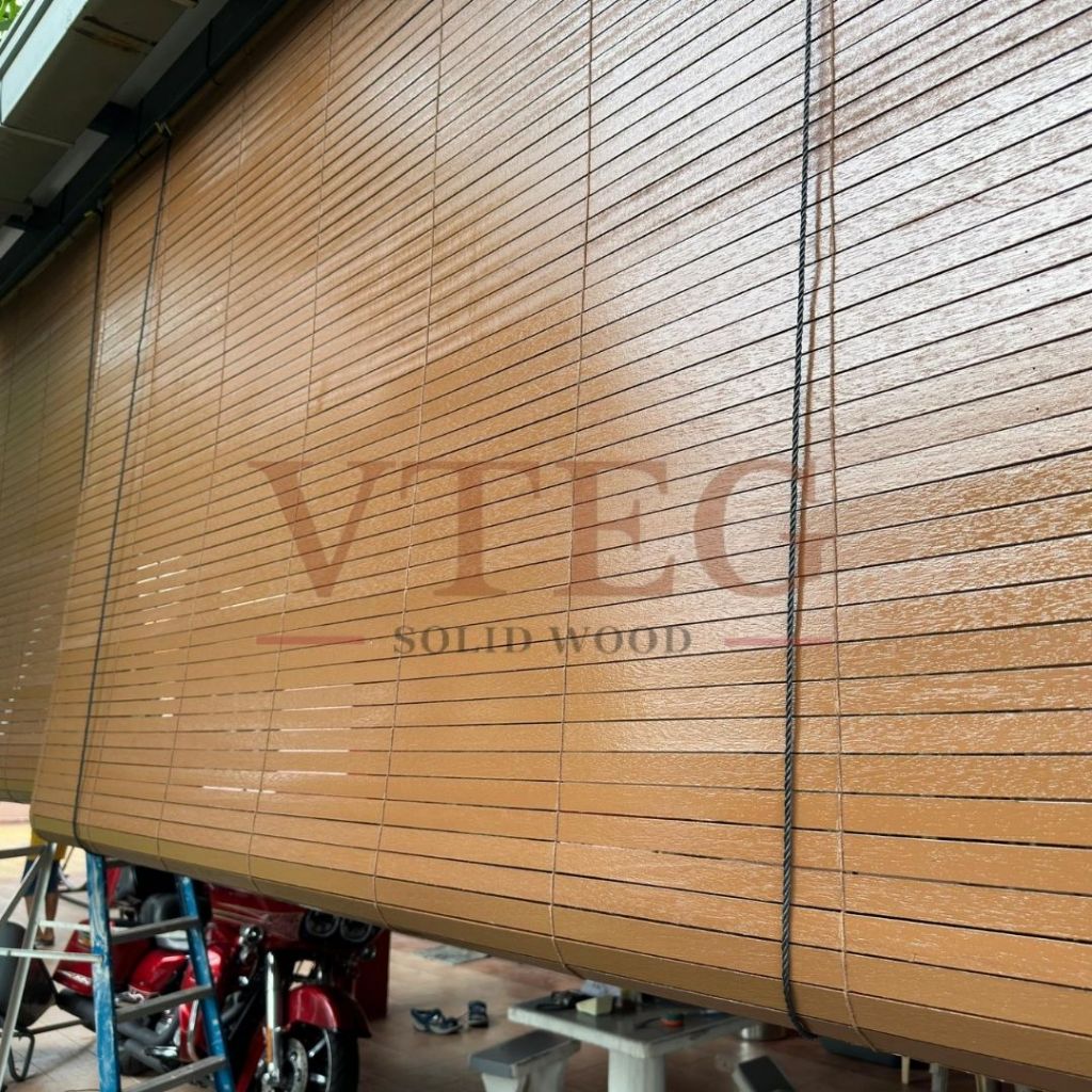 VTEG Bidai Kayu (4feet width) Wooden Blind Outdoor Blind Meranti Wood ...