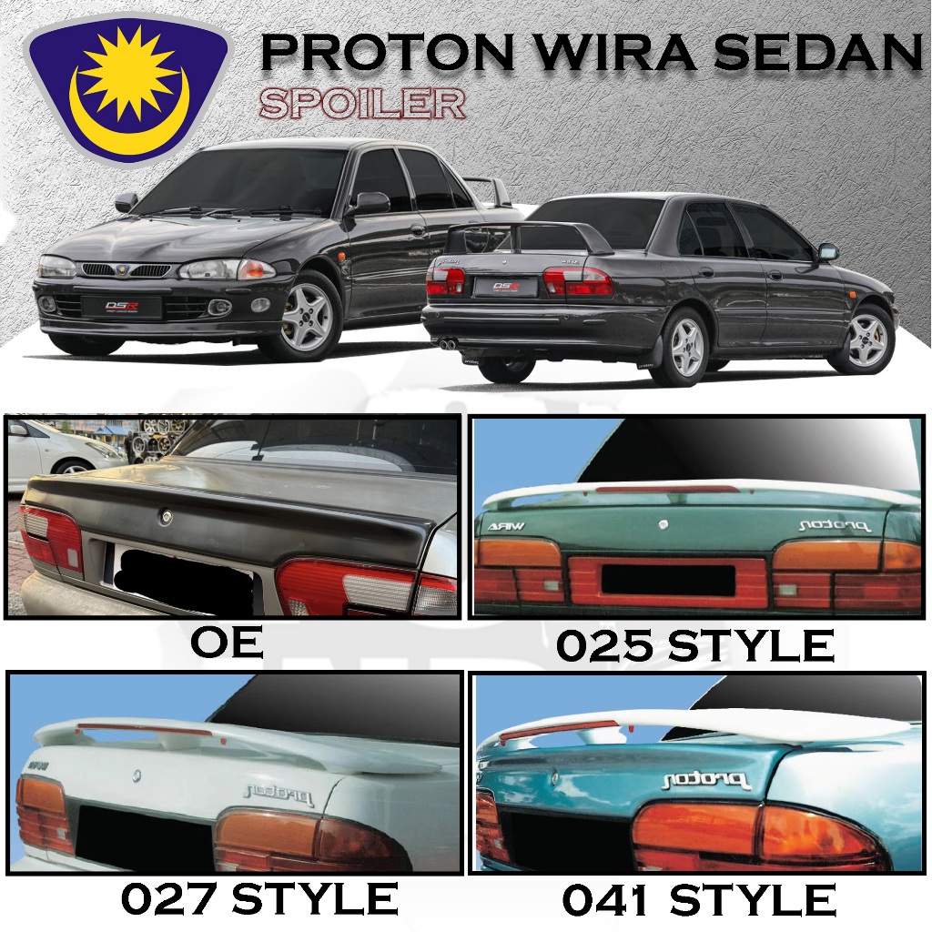 PROTON WIRA SEDAN SALOON REAR TRUNK SPOILER (FIBER SPOILER FOR WIRA ...