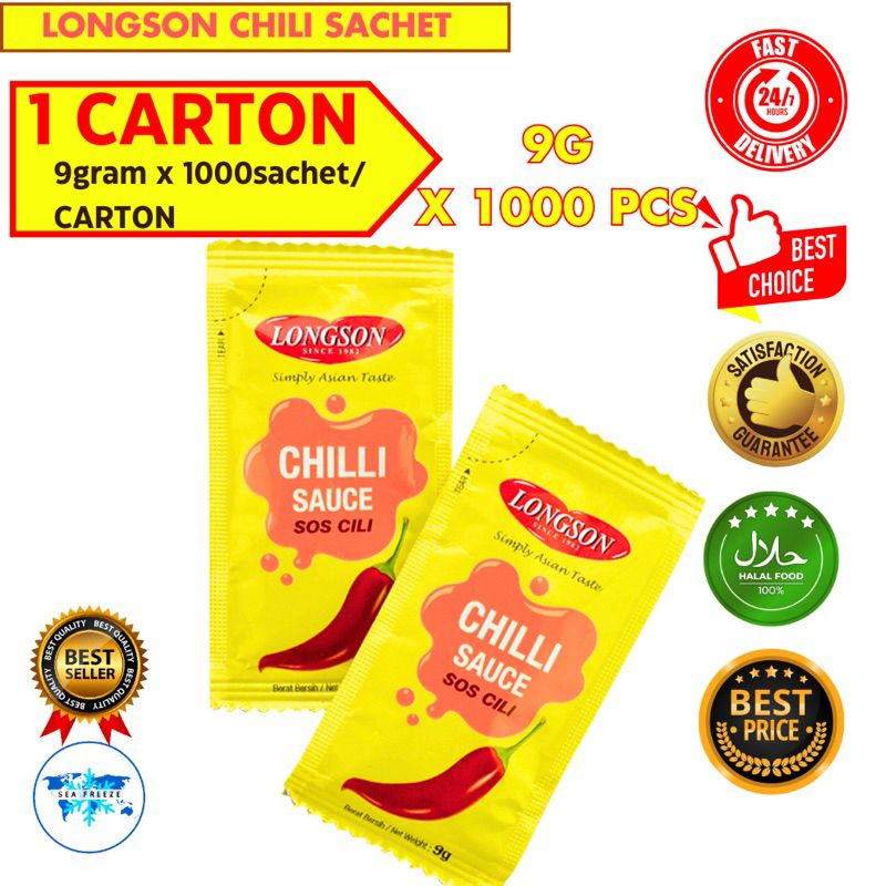 Longson Chili Sauce SACHET 9gm (* 1 CARTON *) | Shopee Malaysia