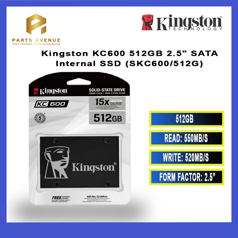 Kingston KC600 512GB 2.5" SATA Internal SSD (SKC600/512G) | Shopee Malaysia