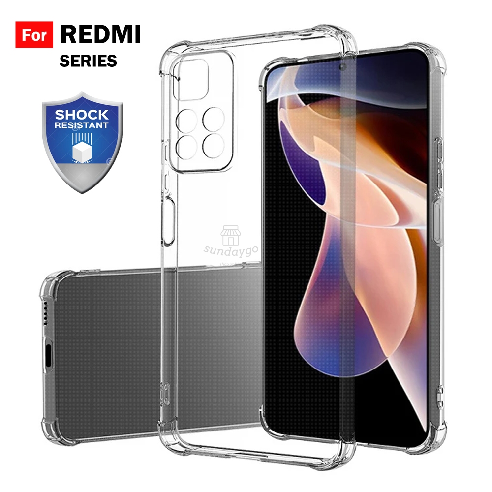 For Xiaomi Redmi A1 9c 10 10A Redmi Note 10 10s Pro 4G Transparent Clear  Shockproof Airbag Thicker TPU Case Back Cover - Main Image