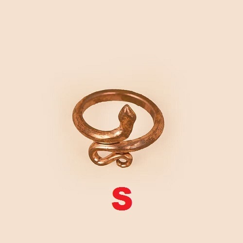 Isha Pure Copper Snake Ring Adjustable Handcrafted Unisex Bared