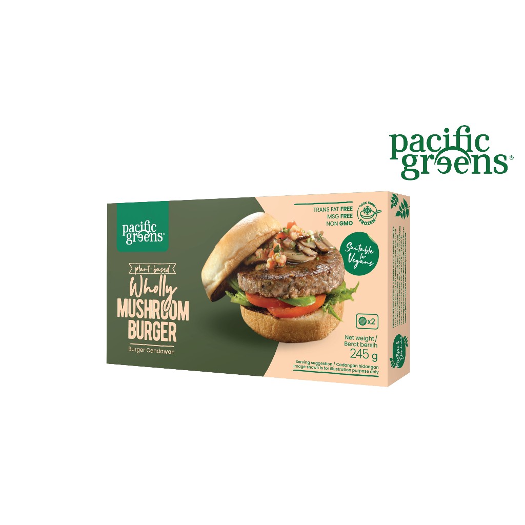 Pacific Greens Plant Based Wholly Mushroom Burger (245g) | Shopee Malaysia