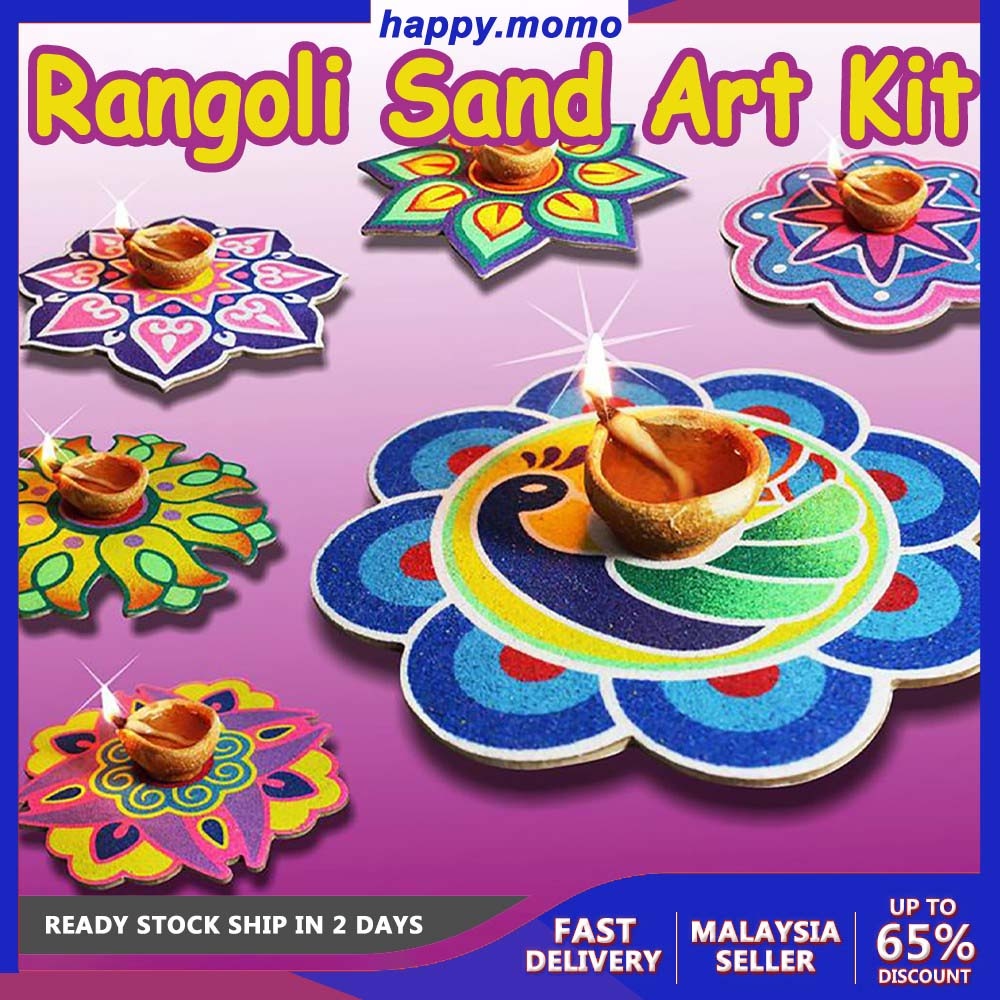Sand Art Rangoli Board Kit Deepavali Celebration Family kid fun play ...