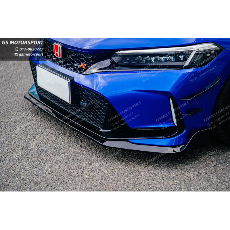 Honda Civic FE FL5 Bumper Type R Front Lips V5 Gloss black | Shopee ...