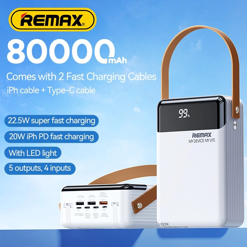 REMAX RPP-566 80000mAh Powerbank / PD 20W + QC 22.5W Super Fast ...