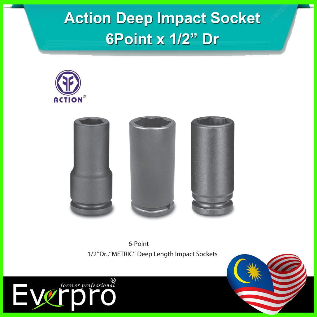 Action Deep Impact Socket 6Point x 1/2” Dr | Shopee Malaysia