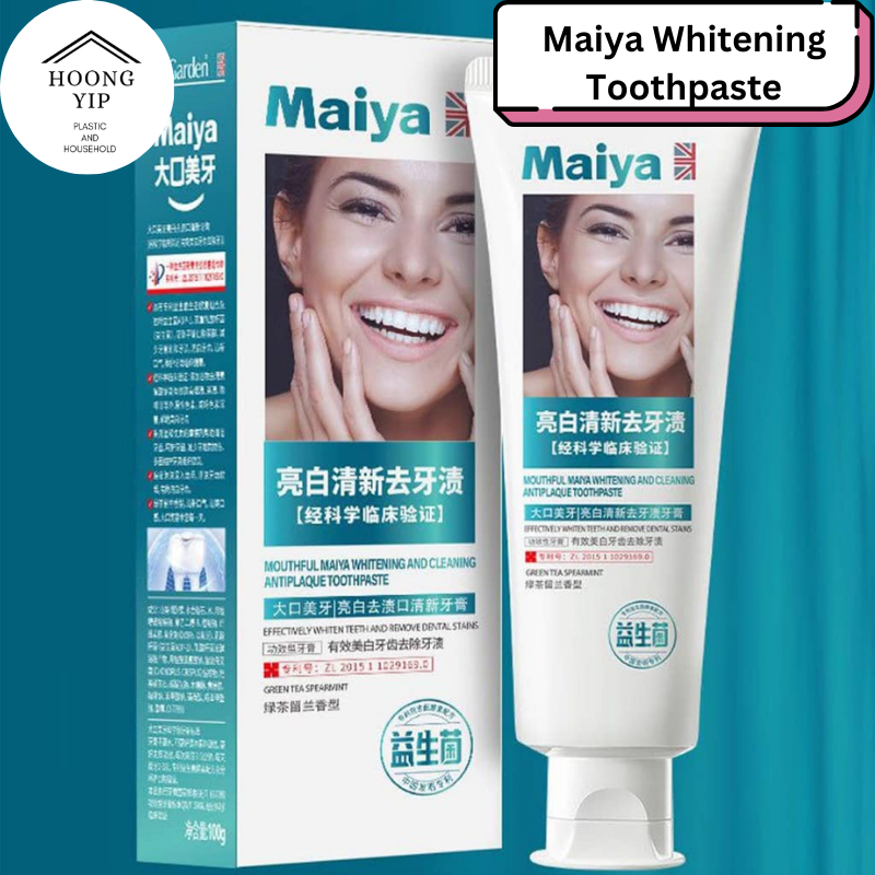 Maiya Whitening And Cleaning Antiplaque Toothpaste / 亮白清新去牙污牙膏 - 100g ...