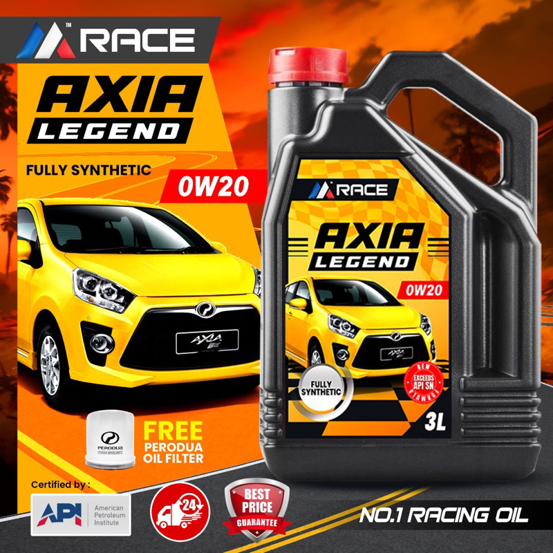 M RACE AXIA LEGEND 0w20 (3L) fully synthetic engine oil (FREE perodua ...