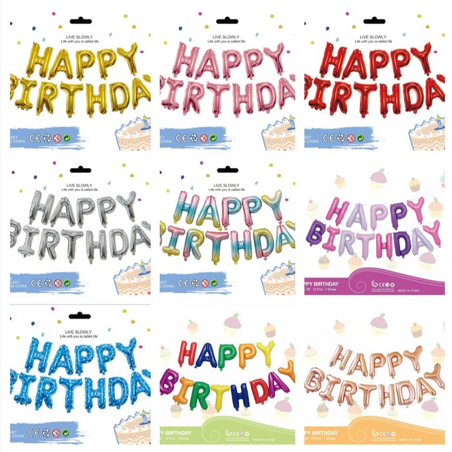 Happy Birthday Ballons 16" Selbstaufblasbares Partybanner Riesige