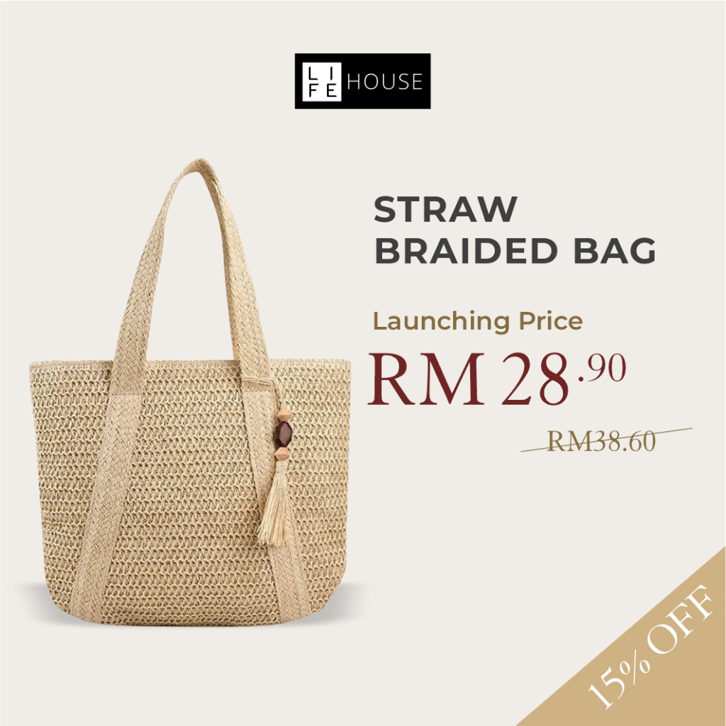Rattan Summer Beach Women Straw Braided Bag Large Capacity Bohemian ...