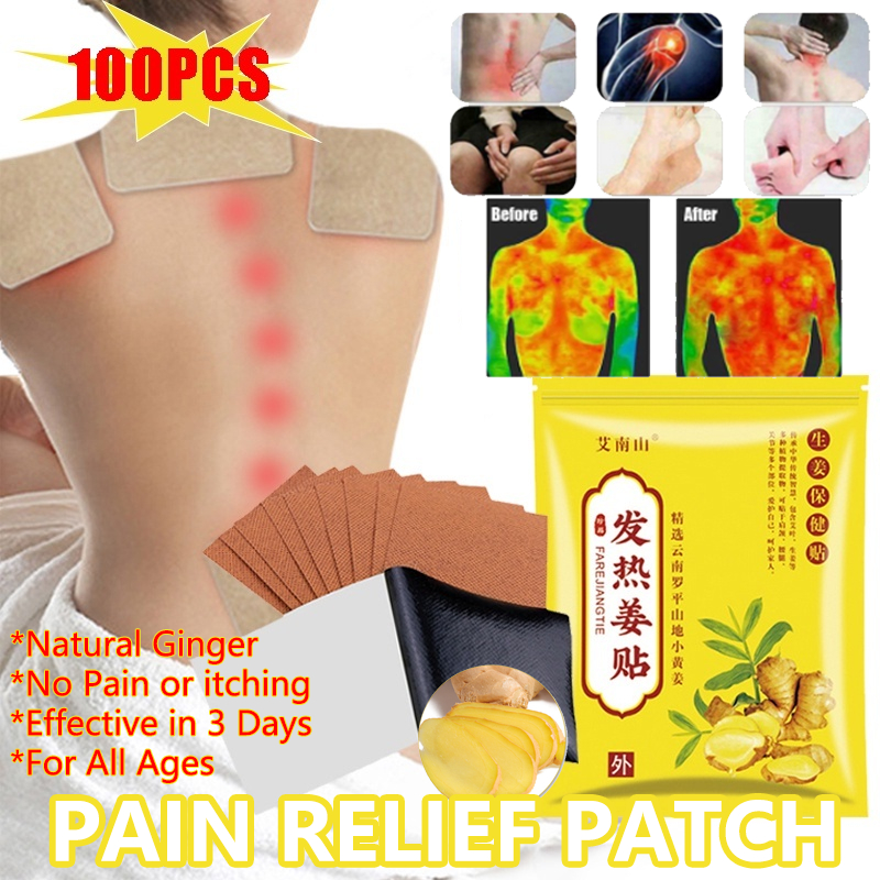 100Pcs Herbal Pain Relief Patch Ginger Patch Promote Blood Circulation ...