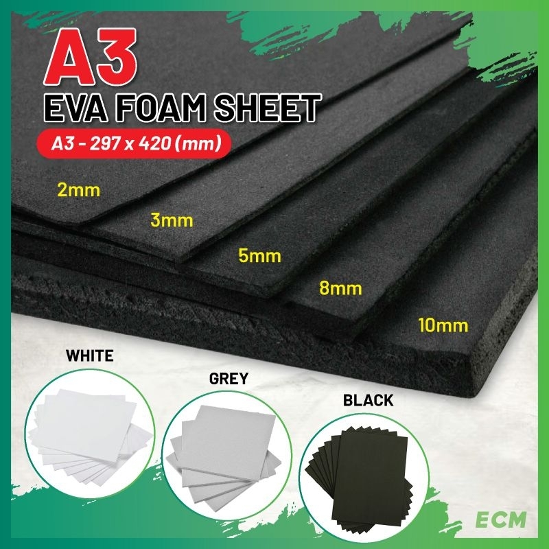 [EVA FOAM] A3 SIZE QUALITY EVA FOAM (2MM - 12MM THK) MEDIUM DENSITY EVA ...