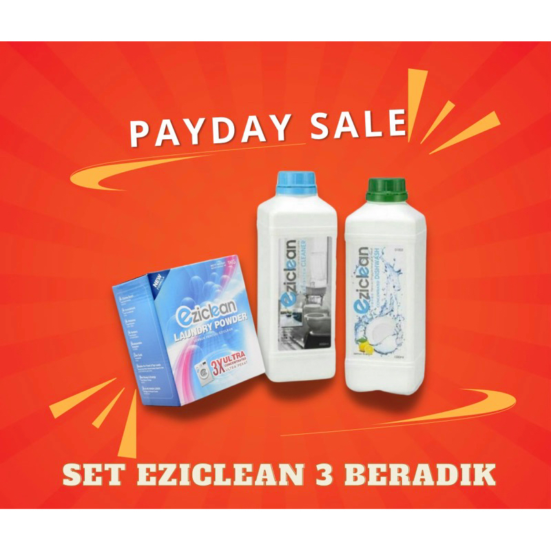 EZICLEAN 3 BERADIK LAUNDRY DISHWASH TOILET & FLOOR 💥READY STOCK