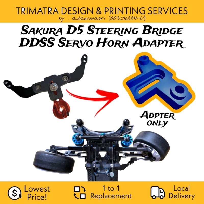 Sakura D5 Steering Bridge DDSS Servo Horn Adapter 1/10 RC Drift Upgrade ...