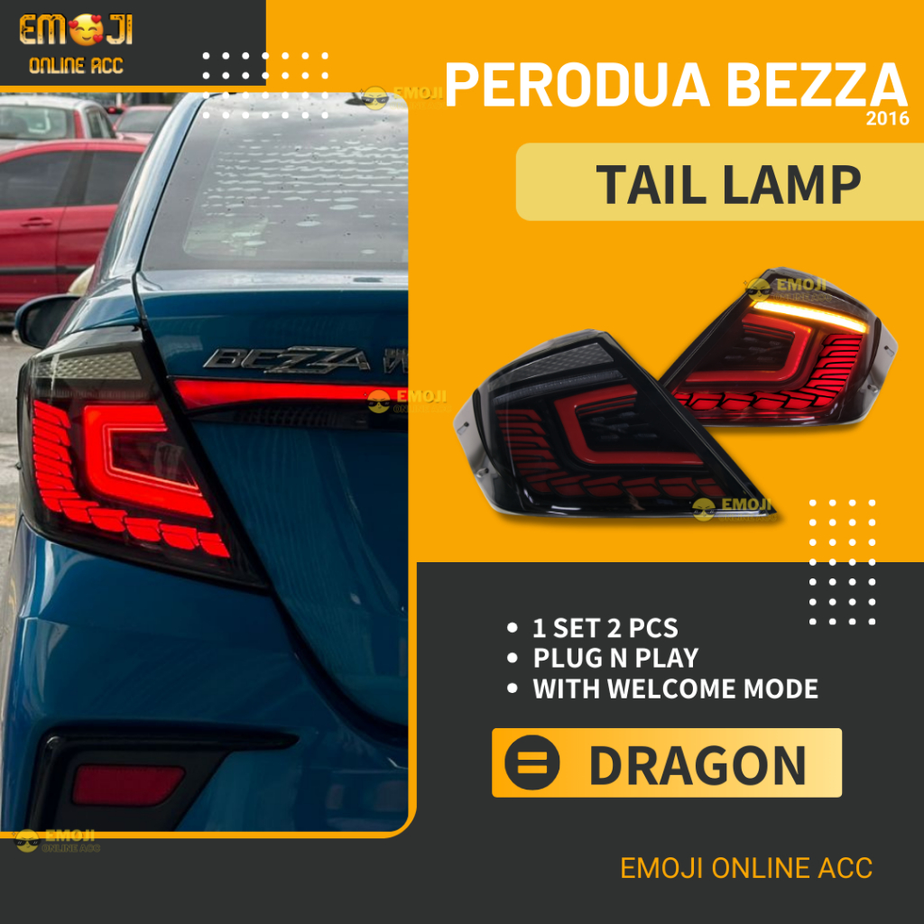 Perodua Bezza 2016 - 2024 Tail Lamp Tail Lights Dragon Scale V2 with ...