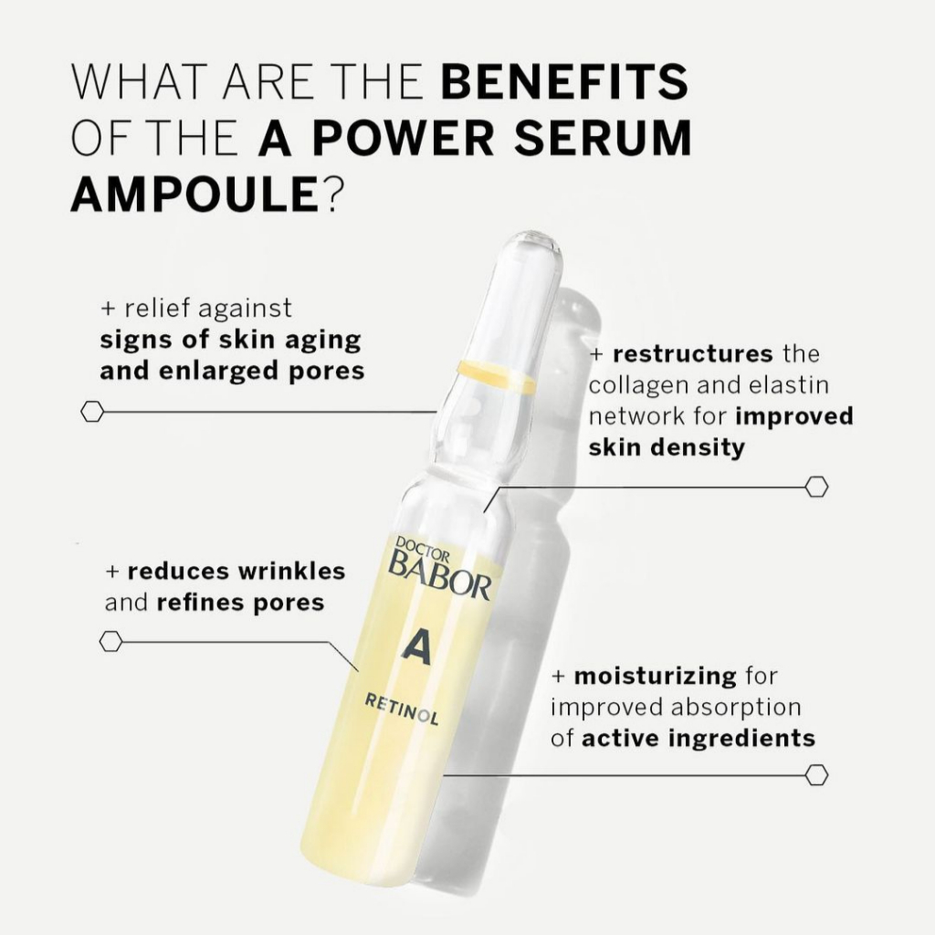 BABOR Power Serum Ampoules Hyaluronic Acid/Vitamin C/Peptides/Retinol