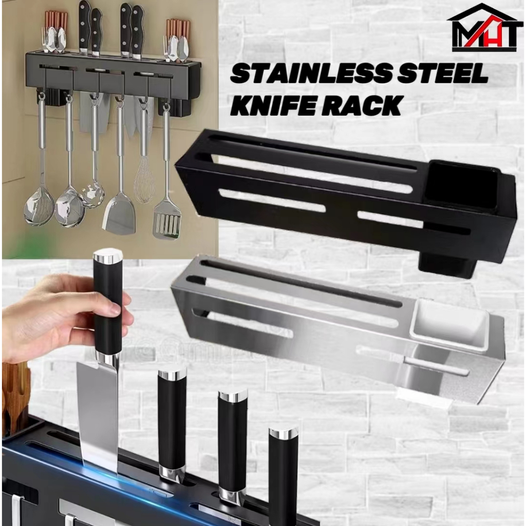 30cm Stainless Steel Knife Holder Knife Storage Rack Wall Mounted ...