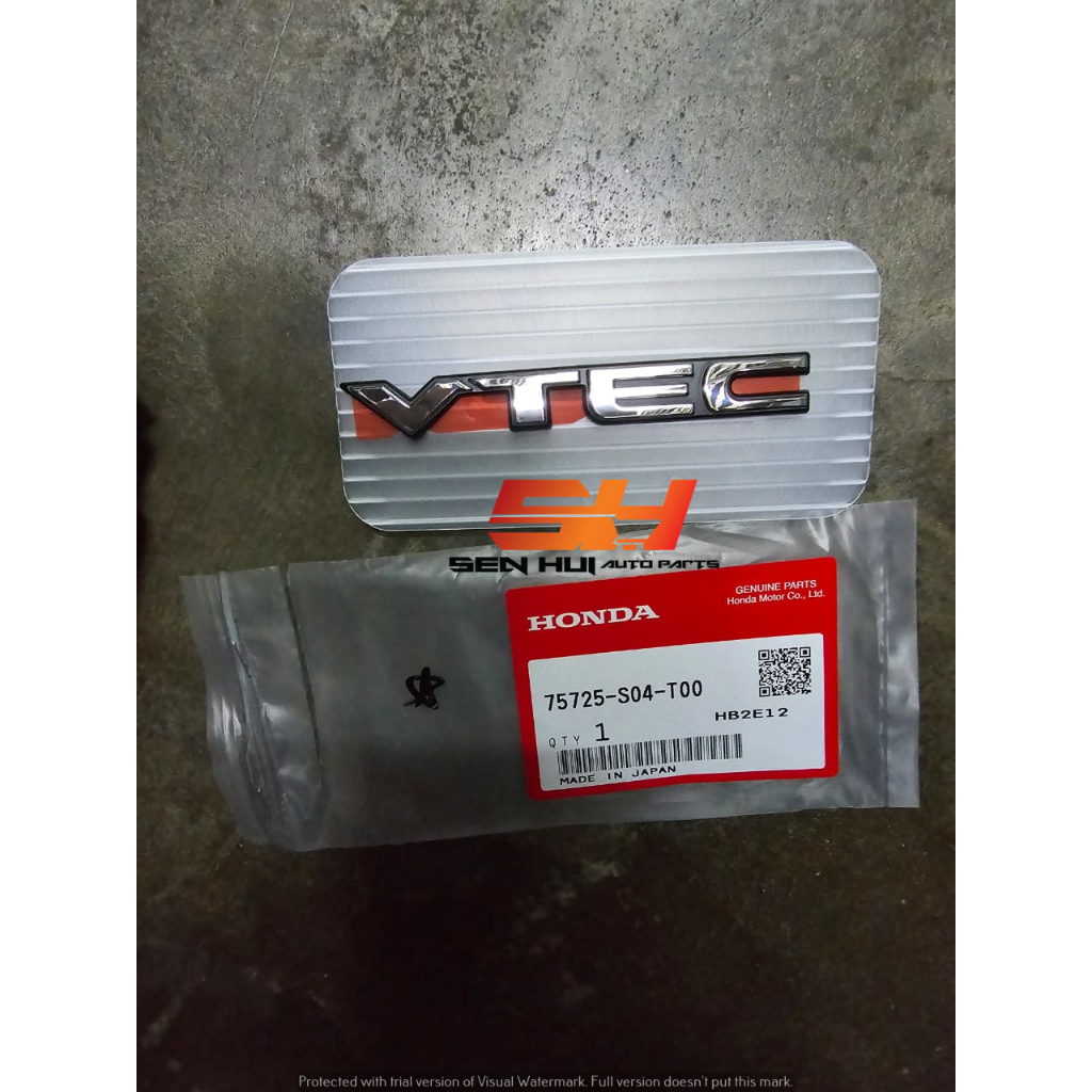 Honda City NAME PLATE 'VTEC' back door 75725-S04-T00 Genuine Part ...