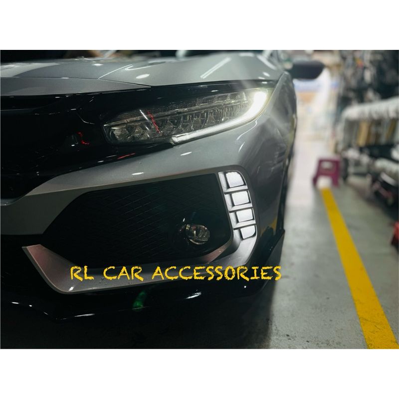 Honda Civic fc typeR type R SI front rear bumper reflector daylight day ...