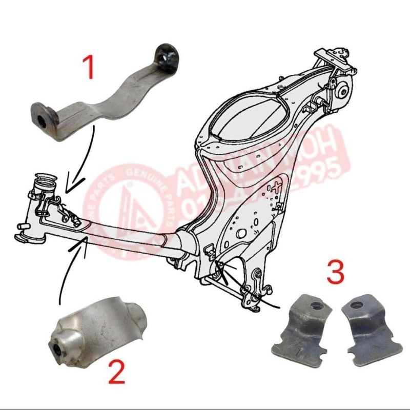 EX5 DREAM EX5 FRAME BODY LEG SHIELD & BATTERY COVER BRACKET SET ...