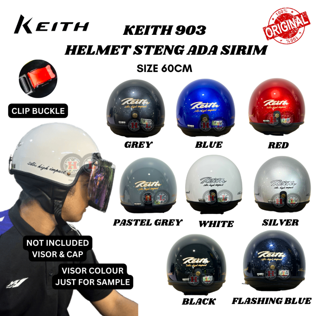 KEITH 903 HELMET 3 BUTTON MHR STENG SIRIM - ( Topi Keledar KH 903 ...