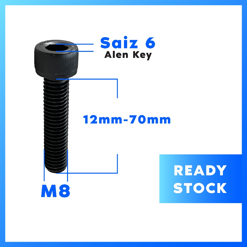 M8 Hexagon Socket Head Allen Key Screw/Skru | Shopee Malaysia