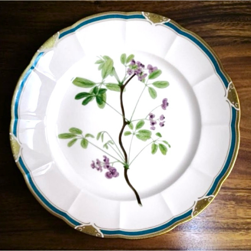 『1年保証』 Narumi 27cm Siebold Florilegium Bone China Dinner Plate in 食器